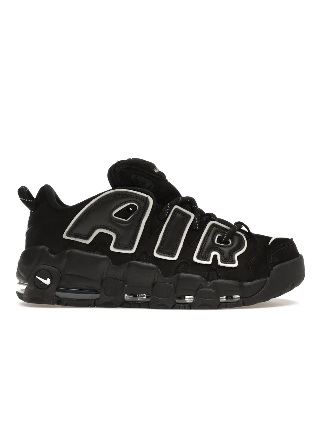Мужские кроссовки на шнуровке Nike Air More Uptempo Low — изображение 1 из 4, черный/белый/черный