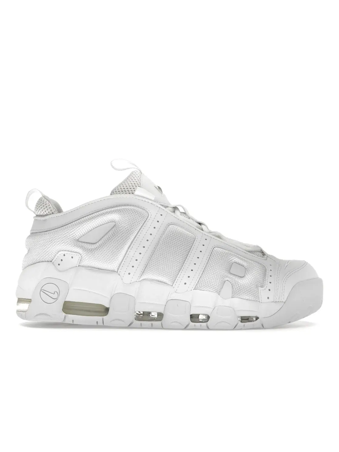 Мужские кроссовки с полноразмерной амортизацией Nike Air More Uptempo Low — изображение 1 из 4, белый/белый