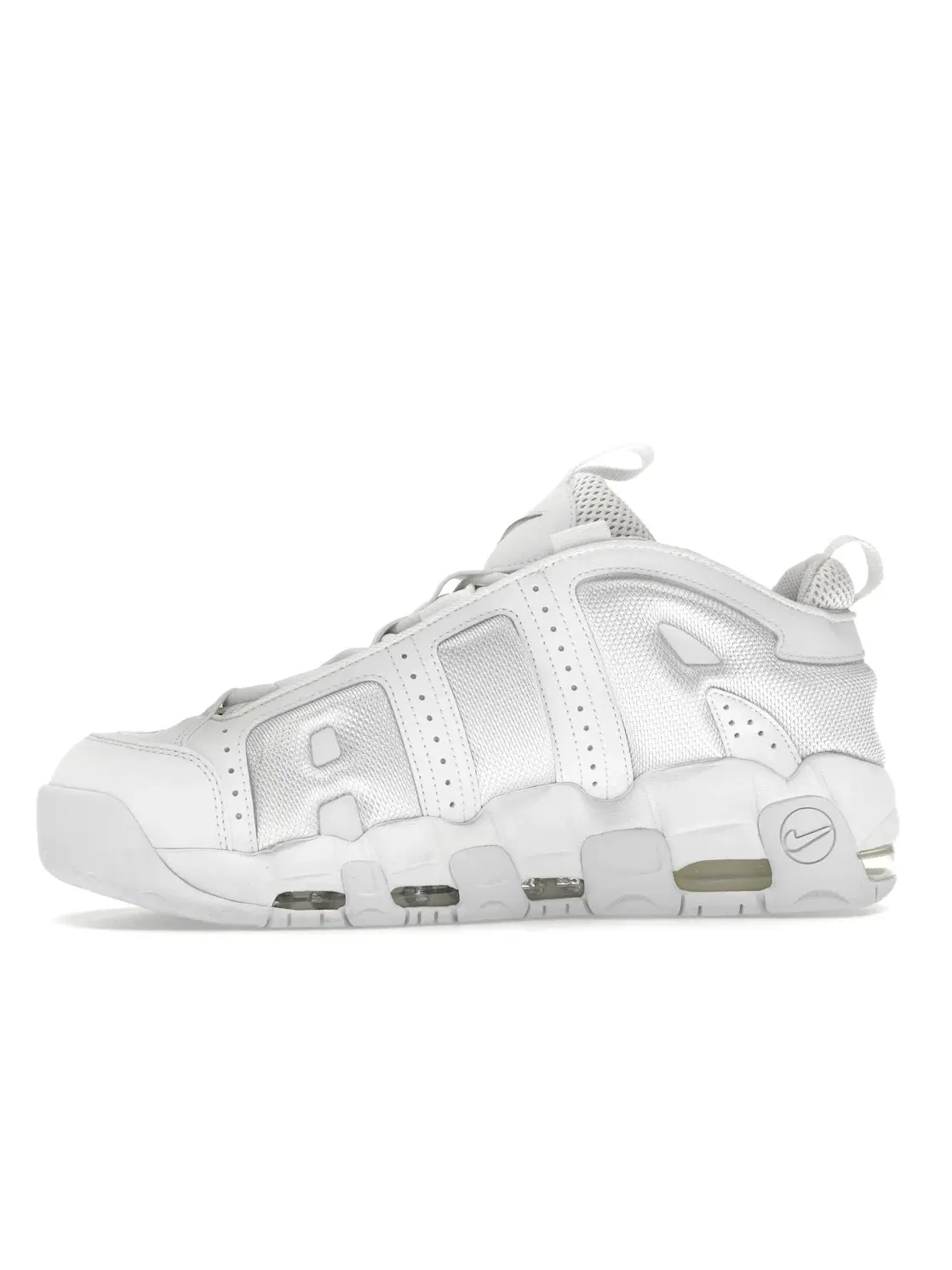 Мужские кроссовки с полноразмерной амортизацией Nike Air More Uptempo Low — изображение 3 из 4, белый/белый