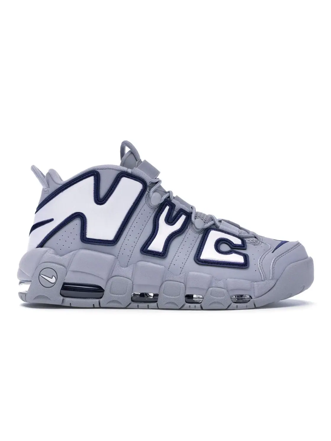 Мужские кроссовки с амортизацией Nike Air More Uptempo Nike — изображение 1 из 4, серый/белый-темно-синий
