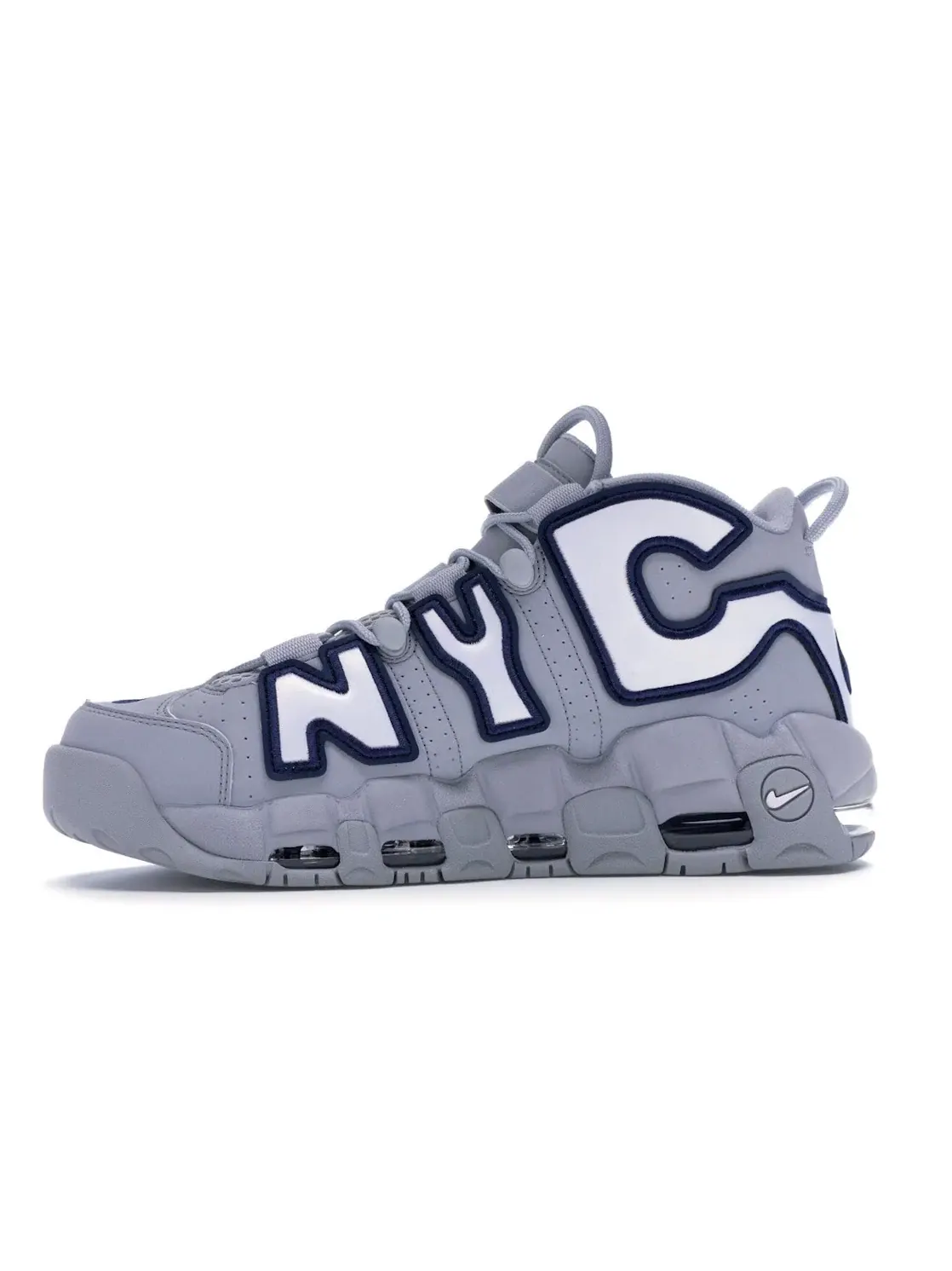 Мужские кроссовки с амортизацией Nike Air More Uptempo Nike — изображение 3 из 4, серый/белый-темно-синий