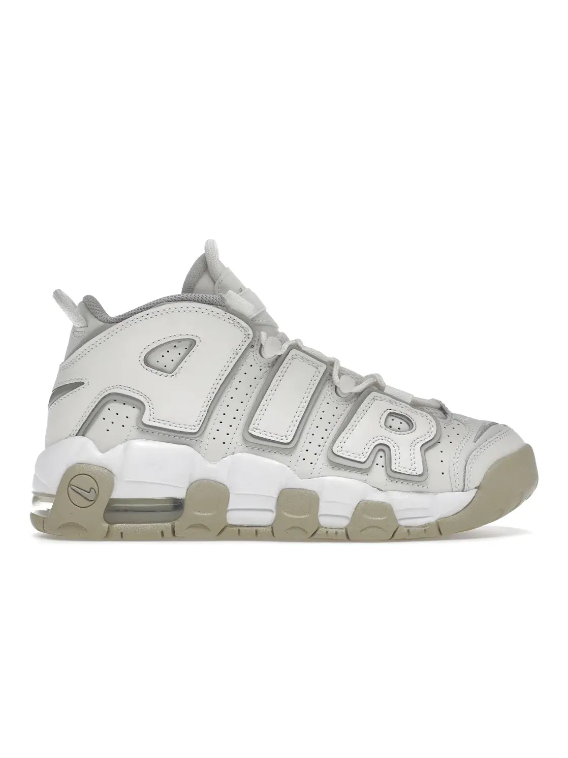 Детские кроссовки с кожаными накладками Nike Air More Uptempo Nike — изображение 1 из 4, белый//светлый