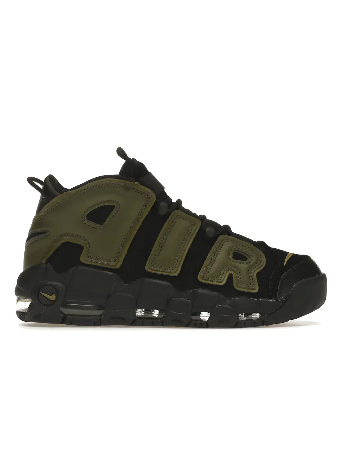 Мужские кроссовки с массивным дизайном Nike Air More Uptempo Nike — изображение 1 из 4, черный//черный/зеленый