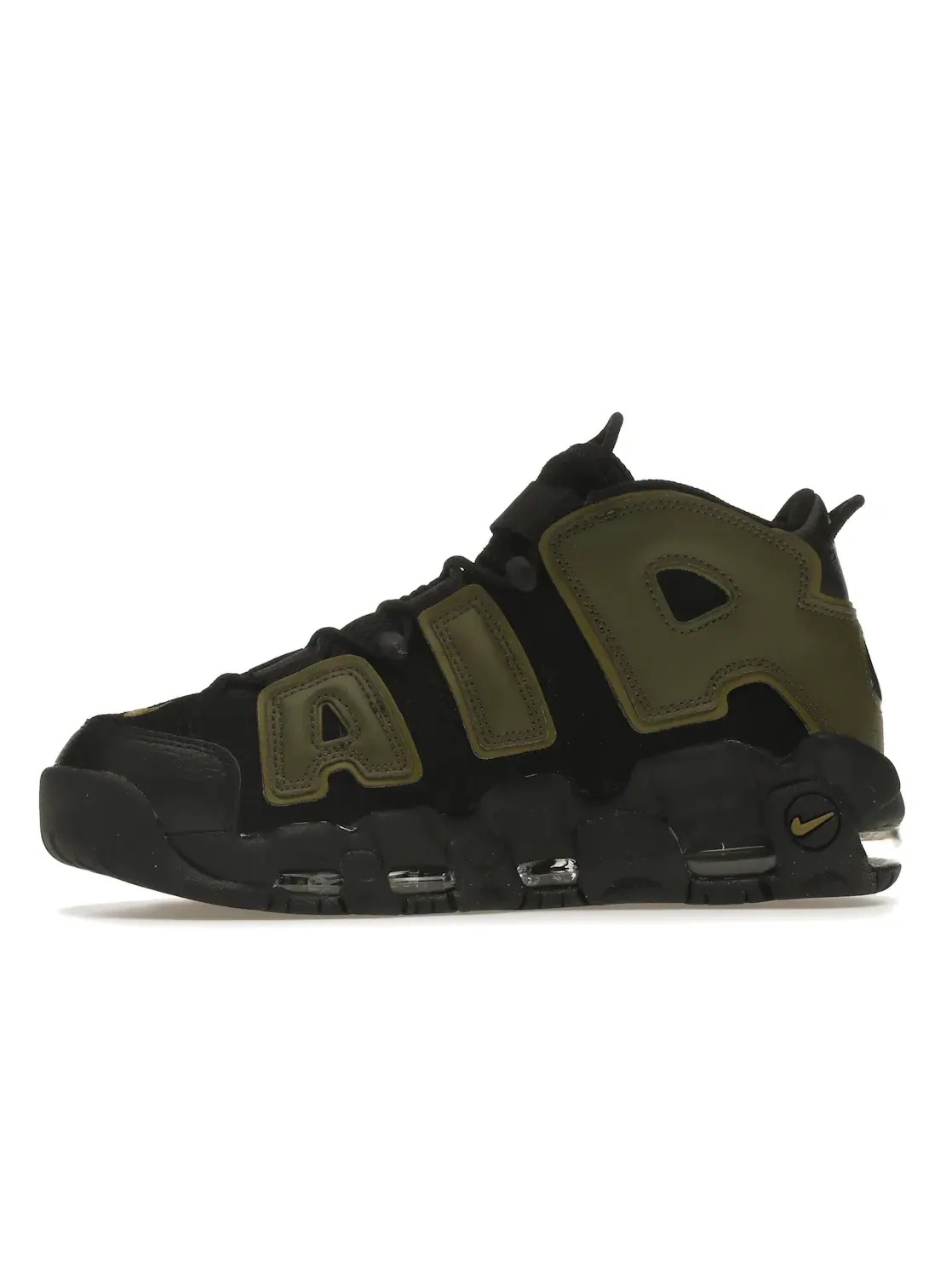 Мужские кроссовки с массивным дизайном Nike Air More Uptempo Nike — изображение 3 из 4, черный//черный/зеленый