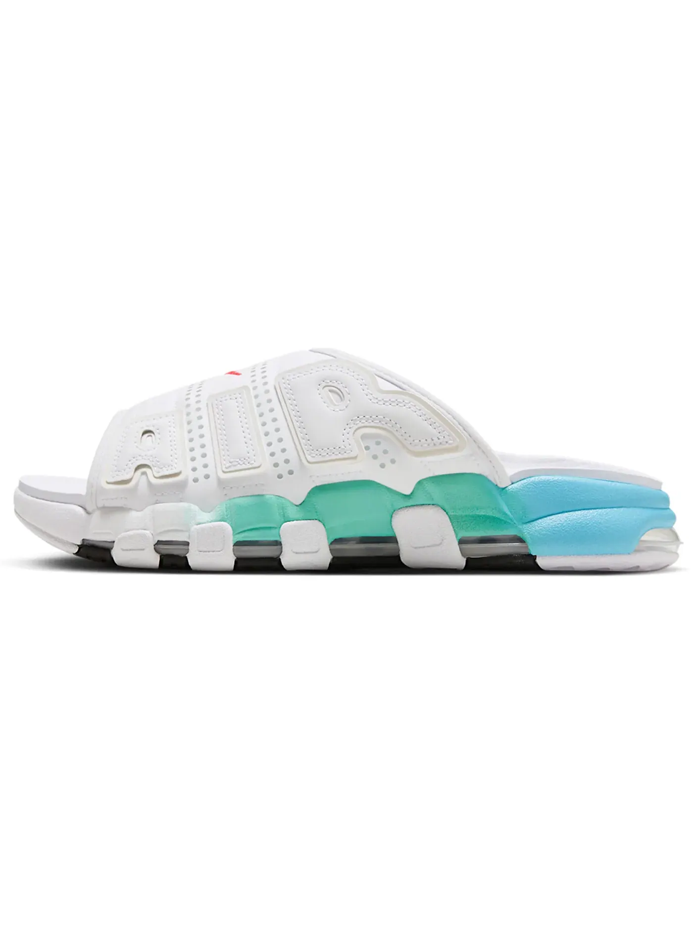 Мужские шлепанцы Nike Air More Uptempo Slide — изображение 1 из 3, белый/голубой