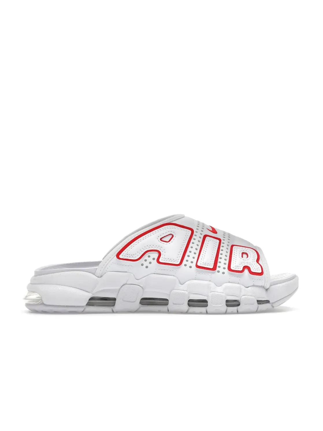 Мужские сланцы Nike Air More Uptempo Slide — изображение 1 из 4, белый/белый/красный