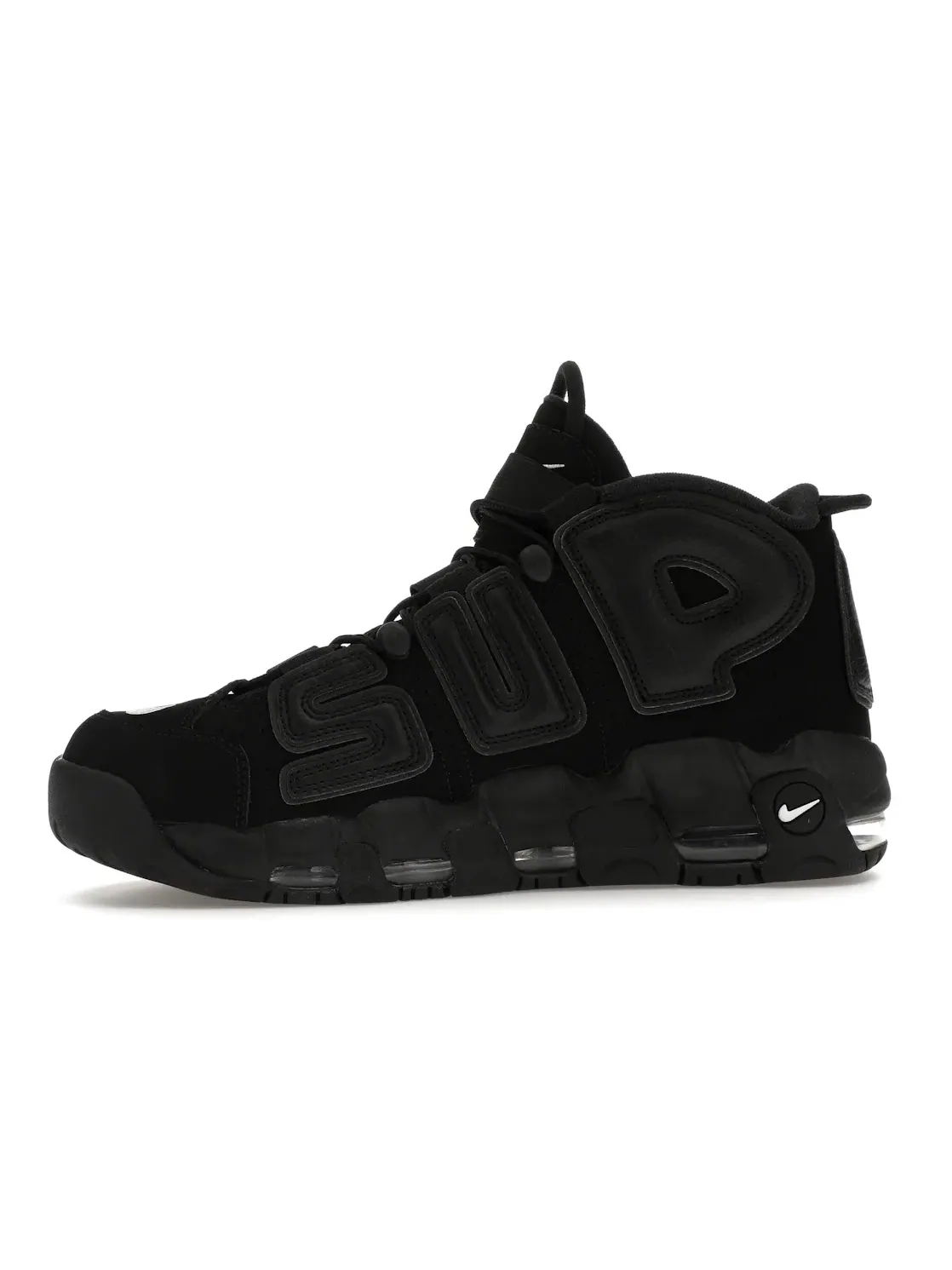 Мужские кроссовки с дизайном Nike Air More Uptempo Supreme Suptempo Nike — изображение 3 из 4, черный/черный-белый