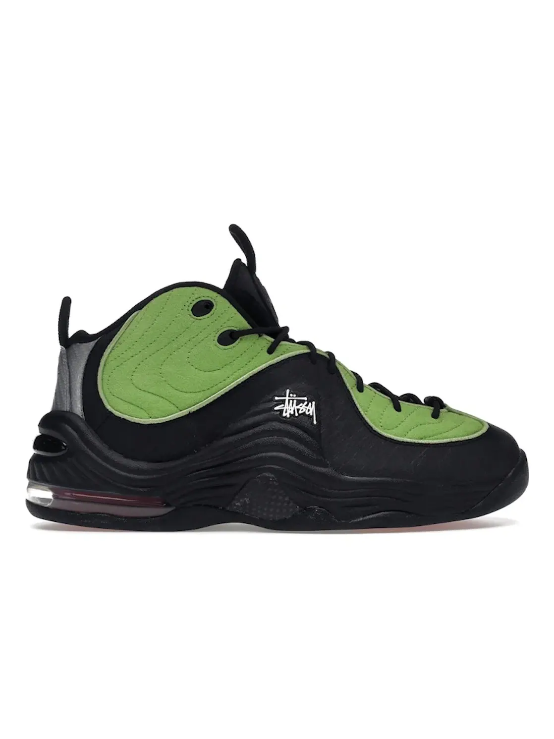 Мужские кроссовки с замшевыми вставками Nike Air Penny 2 Stussy — изображение 1 из 4, черный/зеленый-белый
