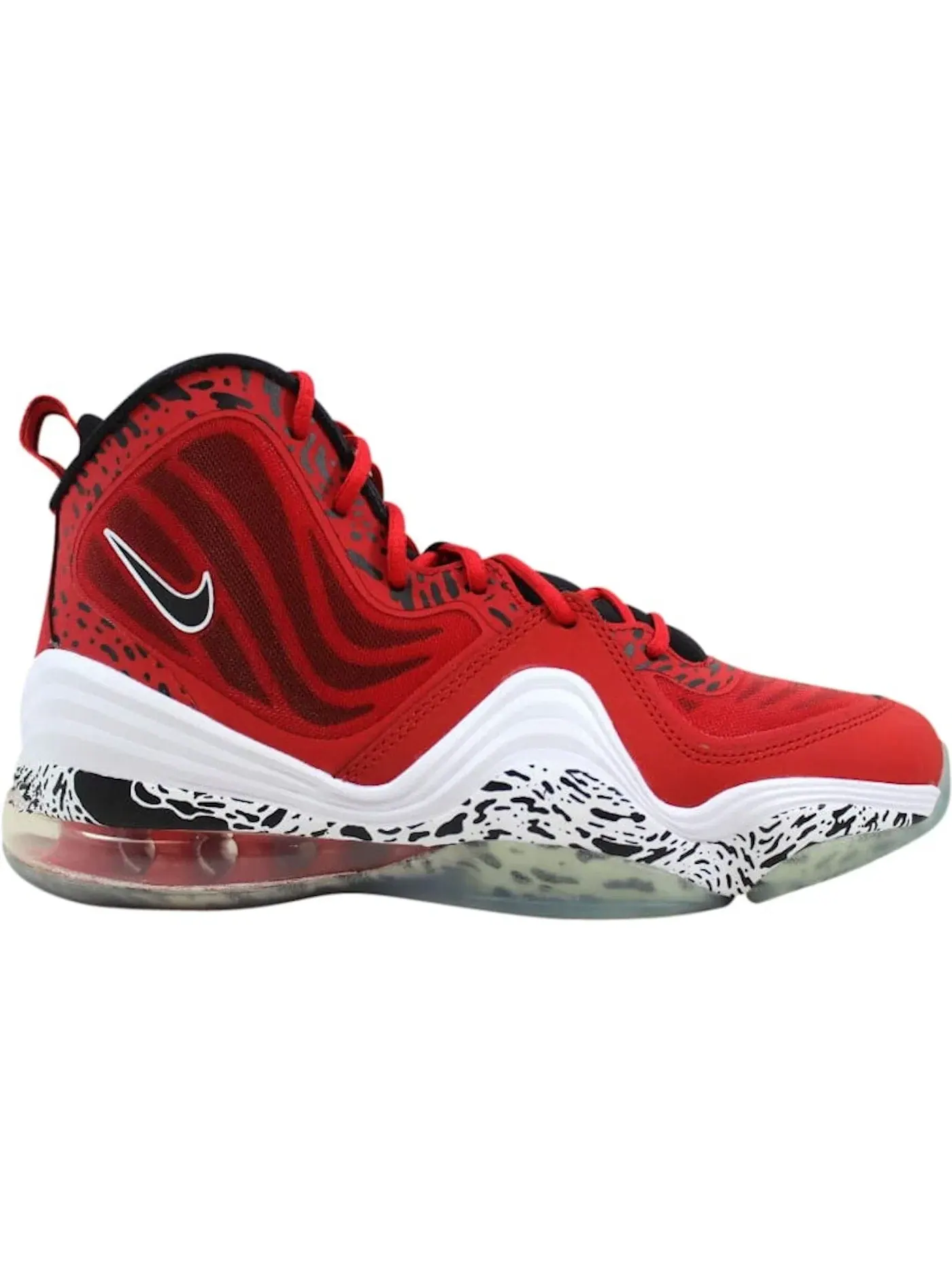 Детские кроссовки Lifestyle с длинным шнурованием Nike Air Penny 5 — изображение 1 из 1, красный/черный-белый