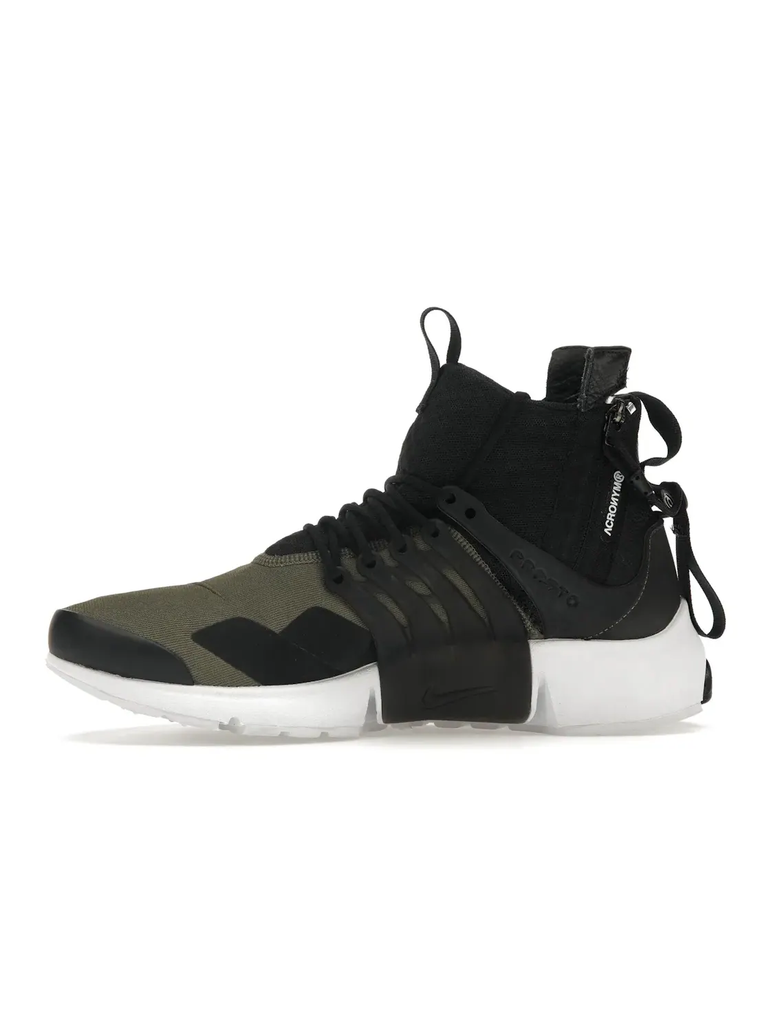 Мужские кроссовки Lifestyle с боковой молнией Nike Air Presto Acronym Nike — изображение 3 из 4, оливковый/-черный