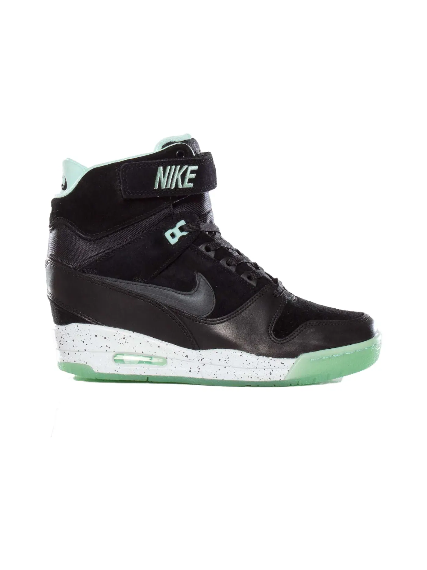 Женские кроссовки Lifestyle Nike Air Revolution Sky Hi QS — изображение 1 из 1, черный/черный/зеленый