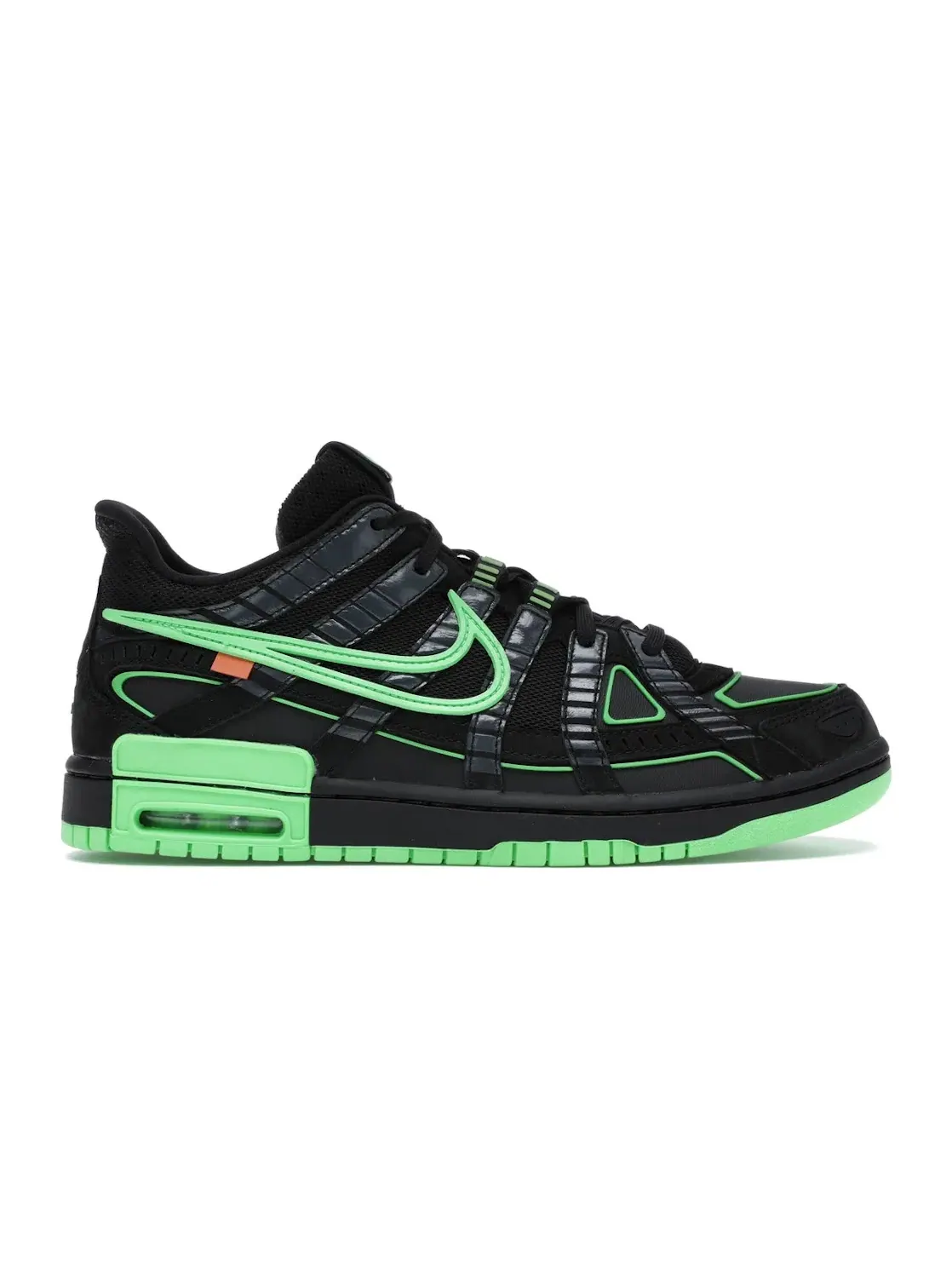 Мужские кроссовки Lifestyle с деконструированным язычком Nike Air Rubber Dunk Off-White Green Strike — изображение 1 из 4