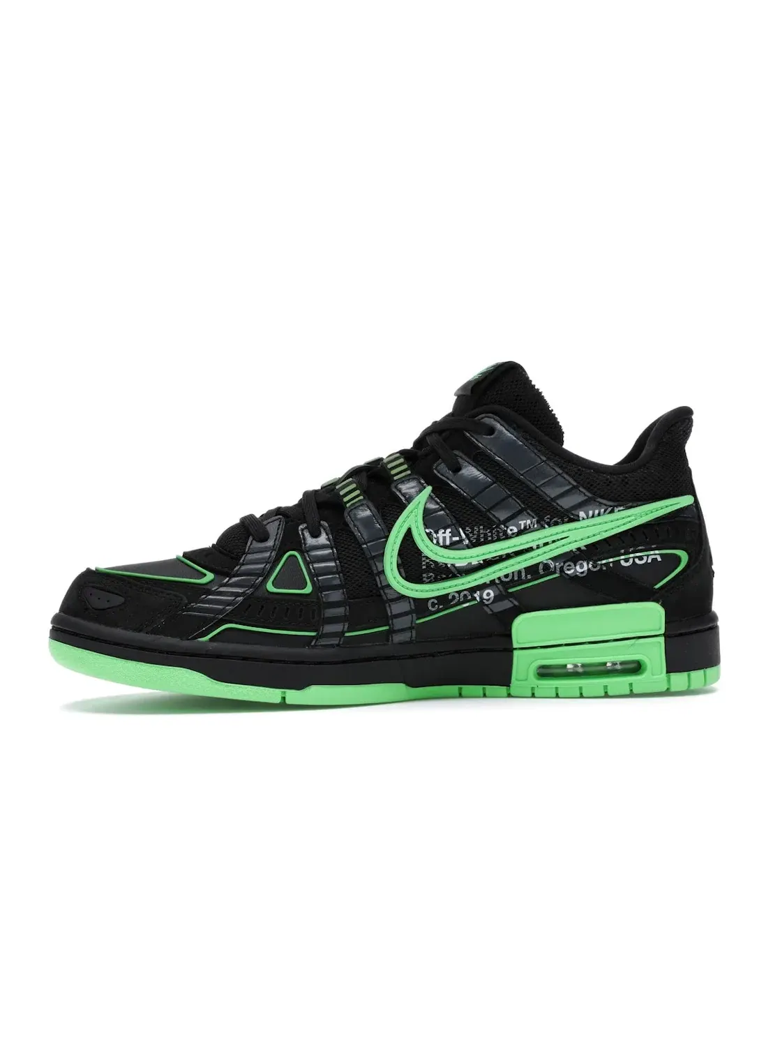 Мужские кроссовки Lifestyle с деконструированным язычком Nike Air Rubber Dunk Off-White Green Strike — изображение 3 из 4