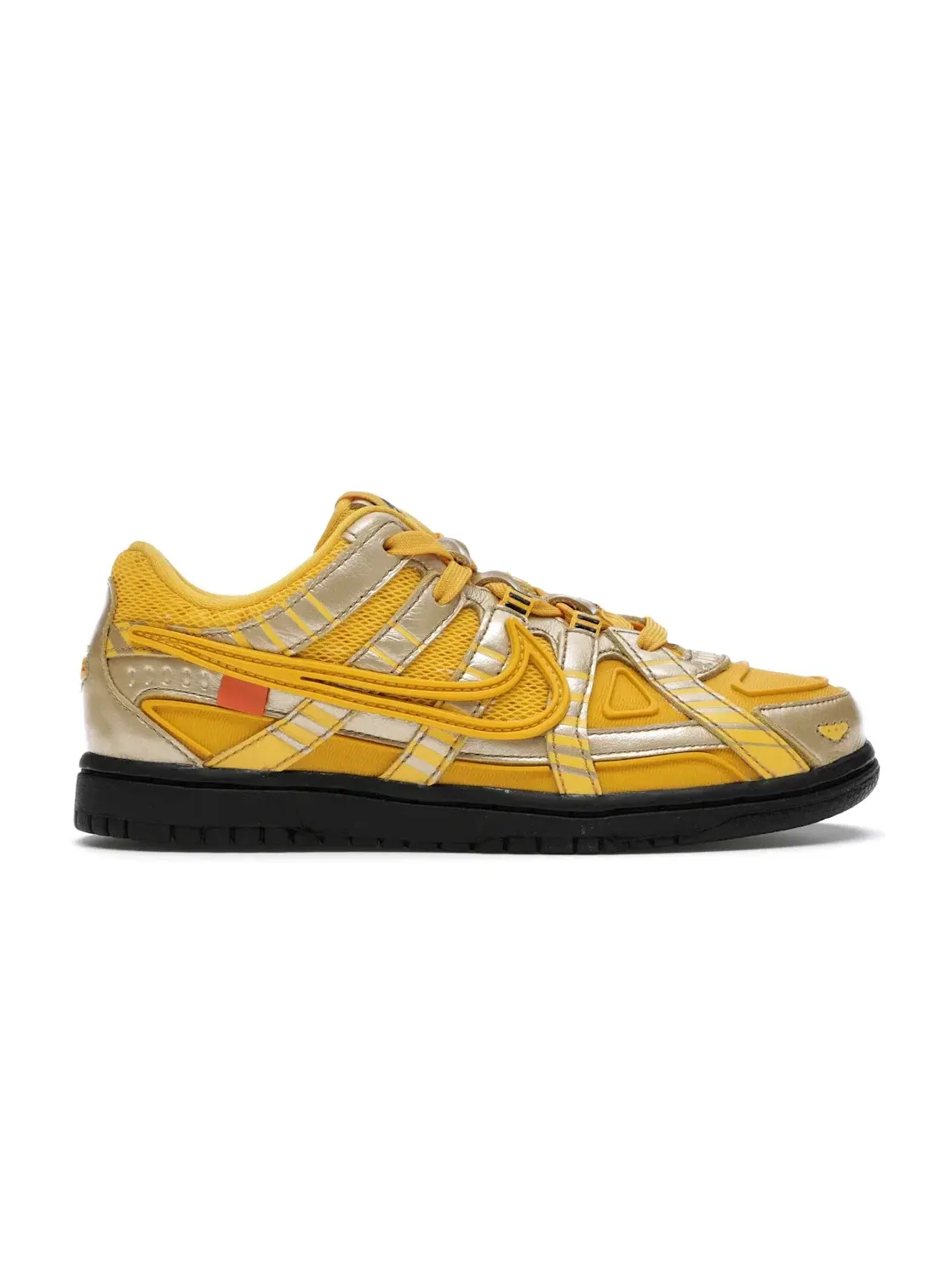 Детские кроссовки с деконструированным дизайном Nike Air Rubber Dunk Off-White University Gold Nike — изображение 1 из 4