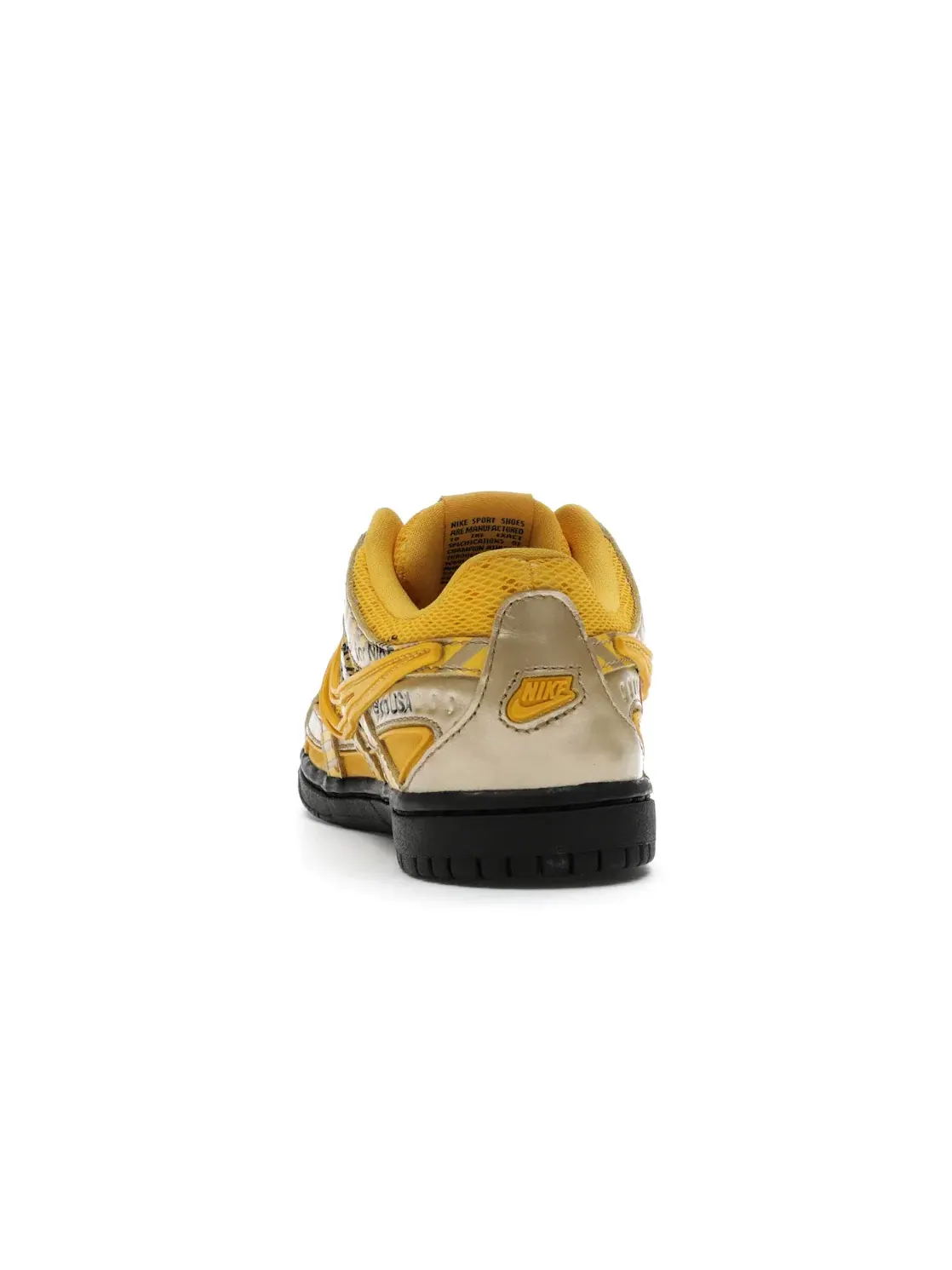 Детские кроссовки с деконструированным дизайном Nike Air Rubber Dunk Off-White University Gold Nike — изображение 4 из 4