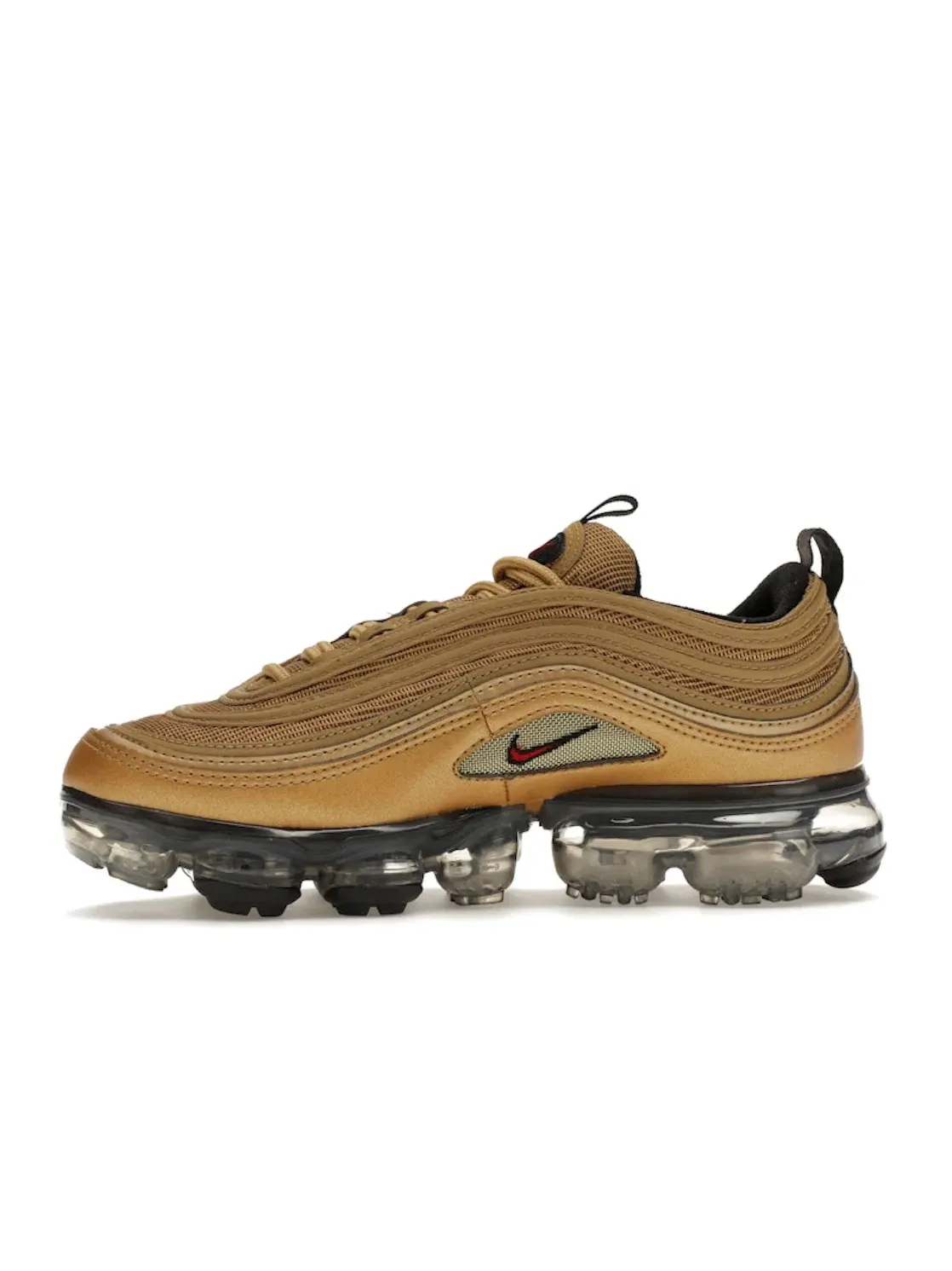 Детские кроссовки гибридные с металлическим верхом Nike Air VaporMax 97 Metallic Gold — изображение 3 из 4