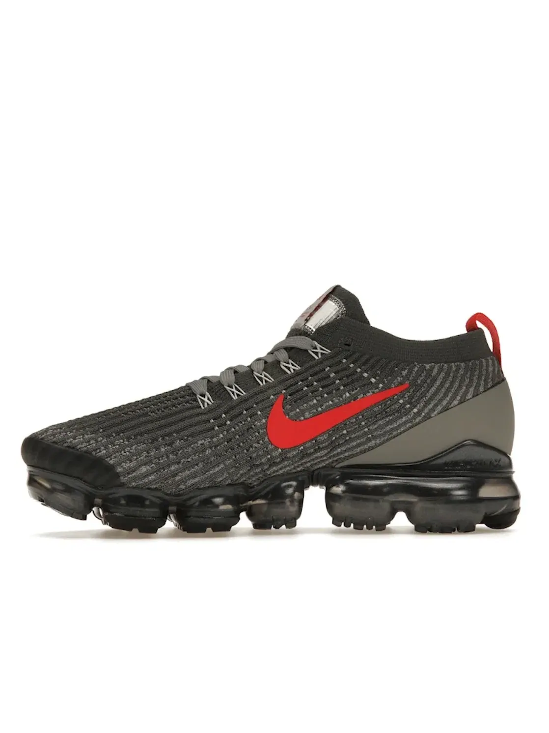 Мужские кроссовки с верхом Flyknit Nike Air VaporMax Flyknit 3 Nike — изображение 3 из 4, серый/серый--красный