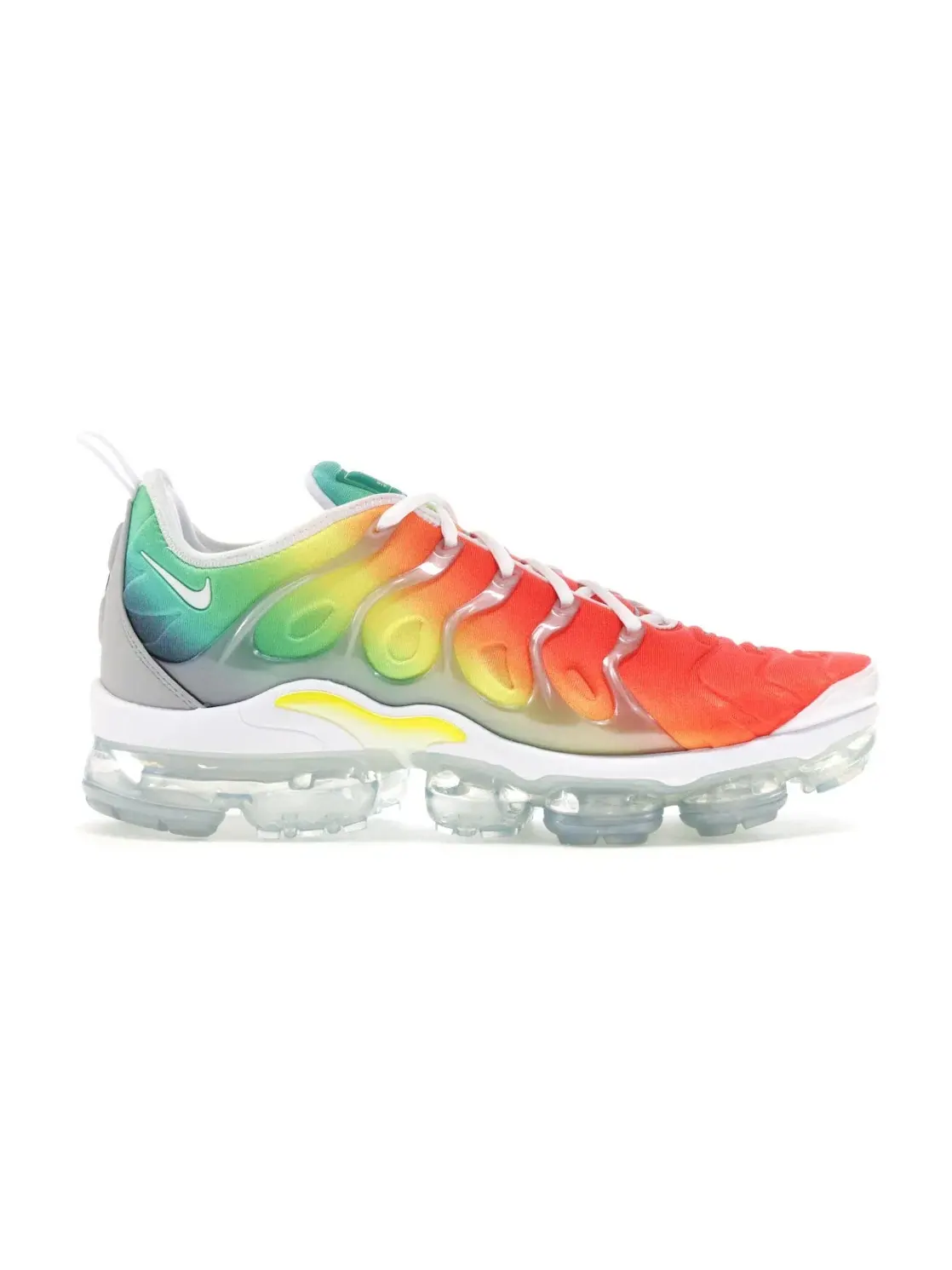 Мужские кроссовки Lifestyle с цветным принтом Nike Air VaporMax Plus Rainbow — изображение 1 из 4, белый/белый-синий-желтый