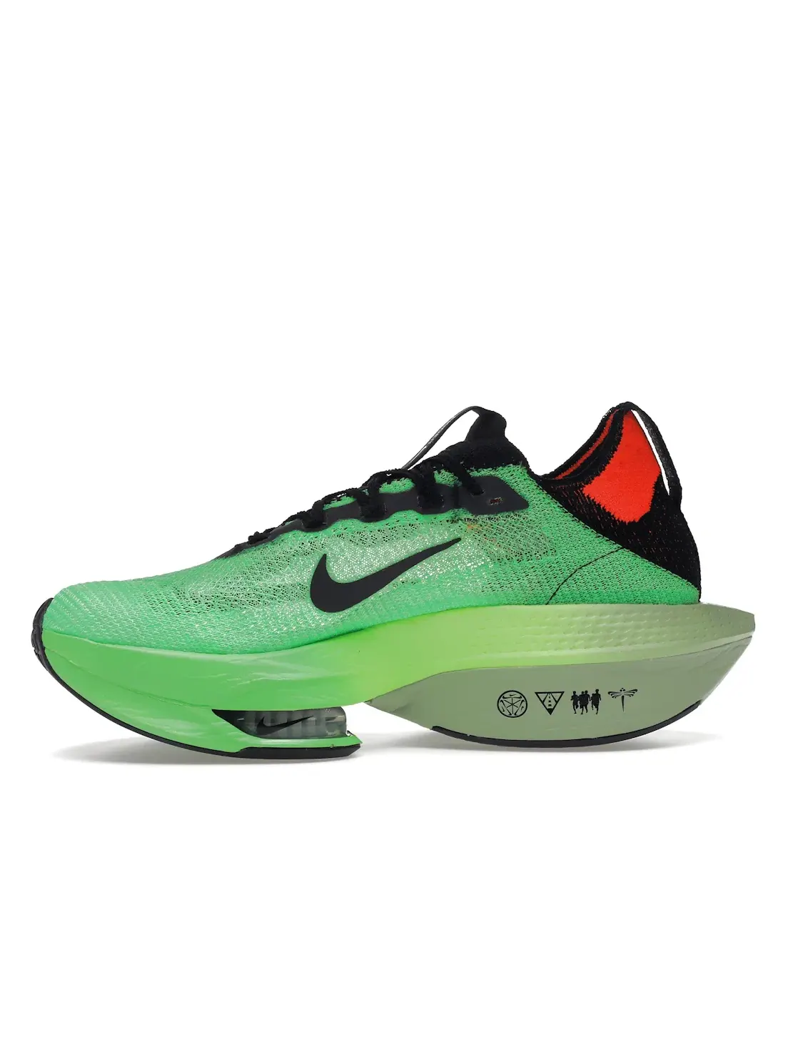 Мужские кроссовки для бега с карбоновой пластиной Nike Air Zoom Alphafly Next% 2 — изображение 3 из 4, зеленый/яркий//черный