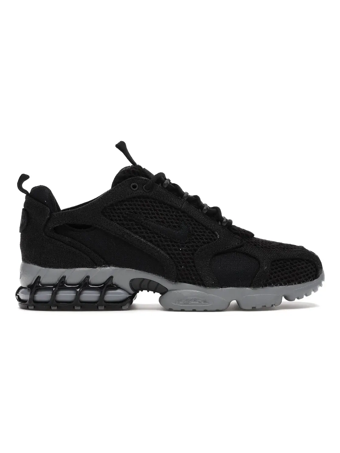 Мужские кроссовки Lifestyle Nike Air Zoom Spiridon Cage 2 Stussy Black — изображение 1 из 4, черный/серый-черный
