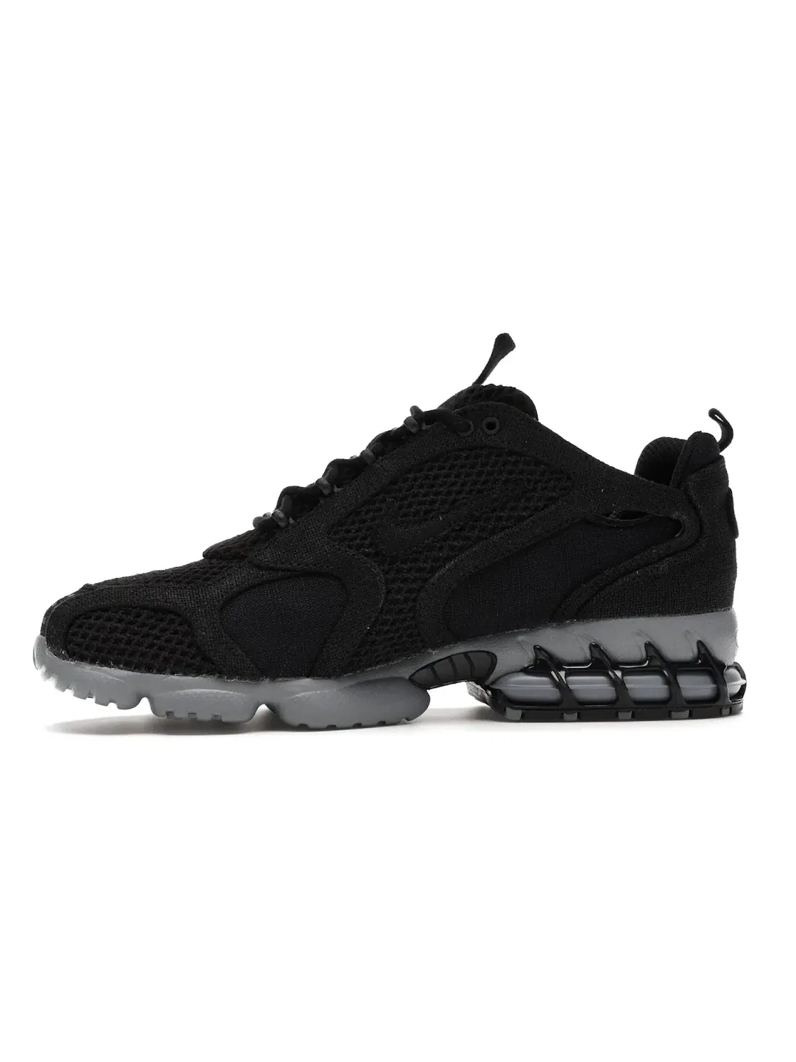Мужские кроссовки Lifestyle Nike Air Zoom Spiridon Cage 2 Stussy Black — изображение 3 из 4, черный/серый-черный
