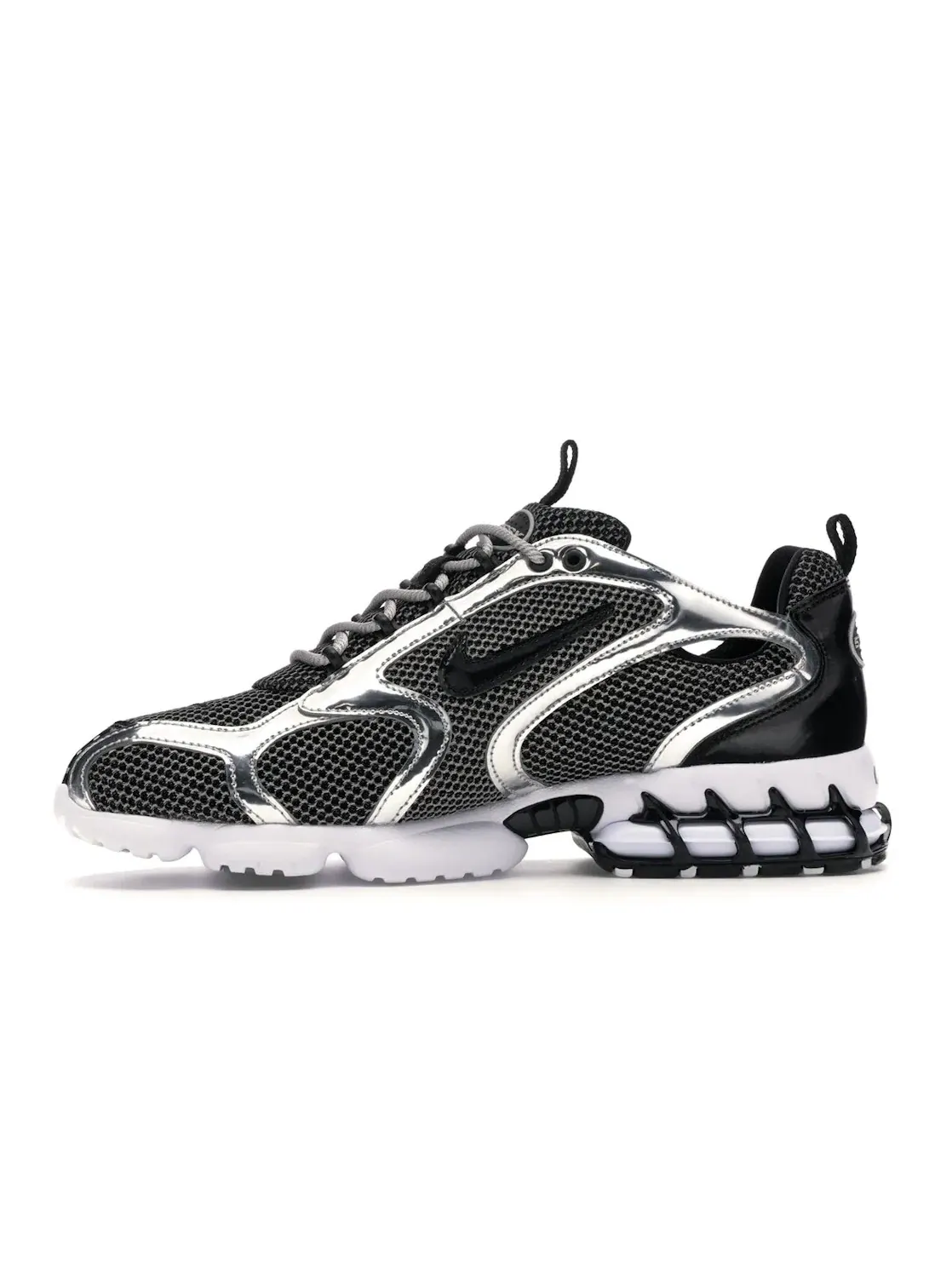 Мужские кроссовки Lifestyle Nike Air Zoom Spiridon Cage 2 Stussy — изображение 3 из 4, платиновый/черный-белый