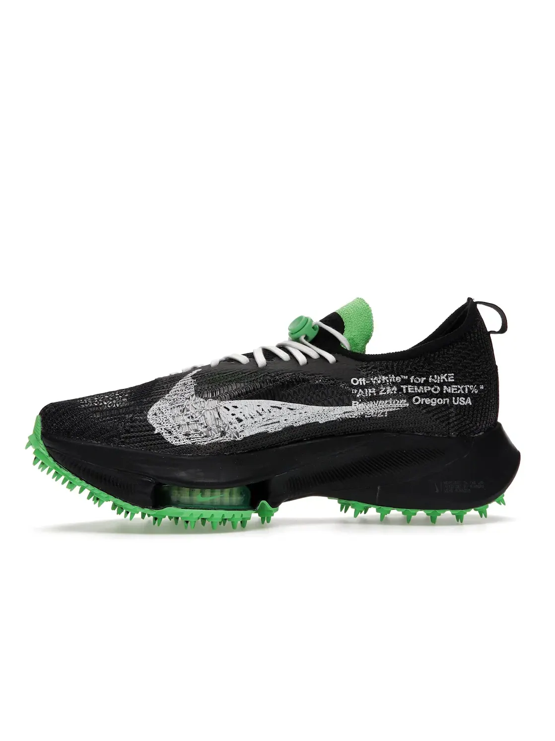 Мужские кроссовки с деконструированным дизайном Nike Air Zoom Tempo Next% Flyknit — изображение 3 из 4, черный/белый-зеленый