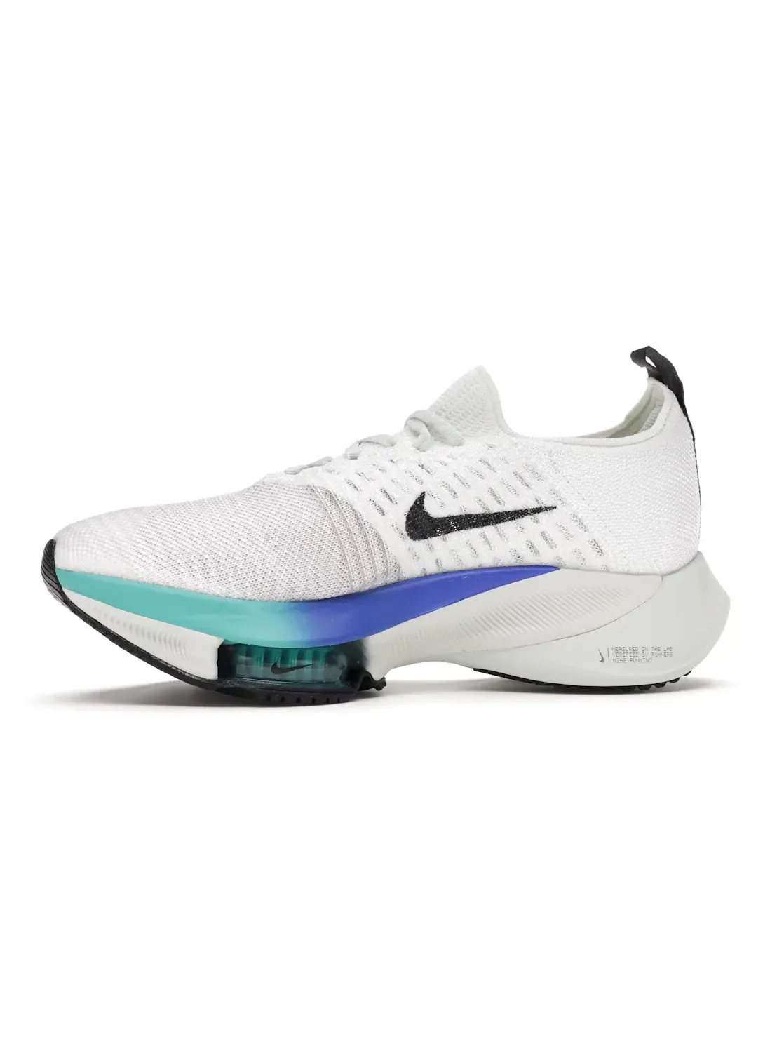 Женские кроссовки для бега Nike Air Zoom Tempo Next% Flyknit — изображение 3 из 4, белый фиолетовый черный