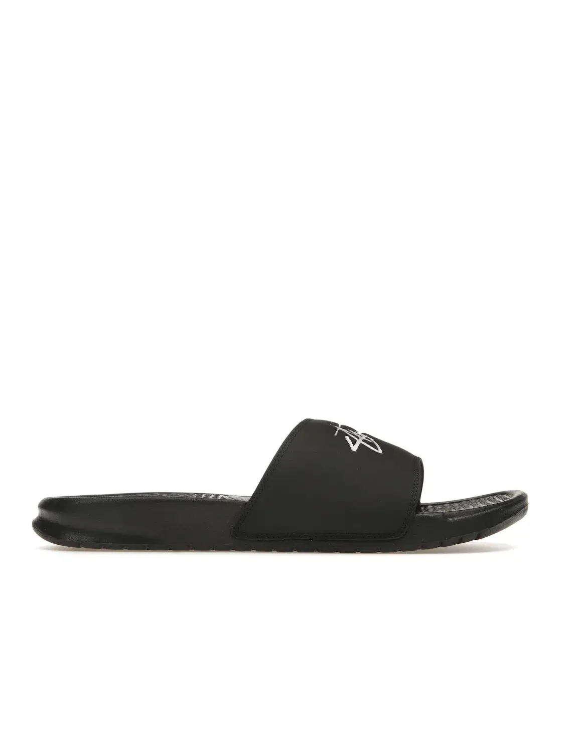 Мужские сандалии-слайды с принтом Stussy Nike Benassi — изображение 1 из 4, черный/белый-черный