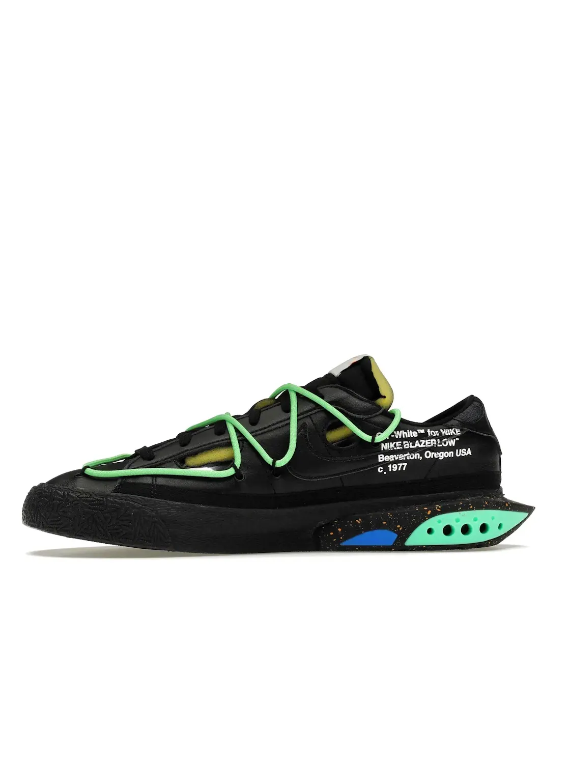 Мужские кроссовки Lifestyle без шнуровки Nike Blazer Low — изображение 3 из 4, черный/черный-зеленый