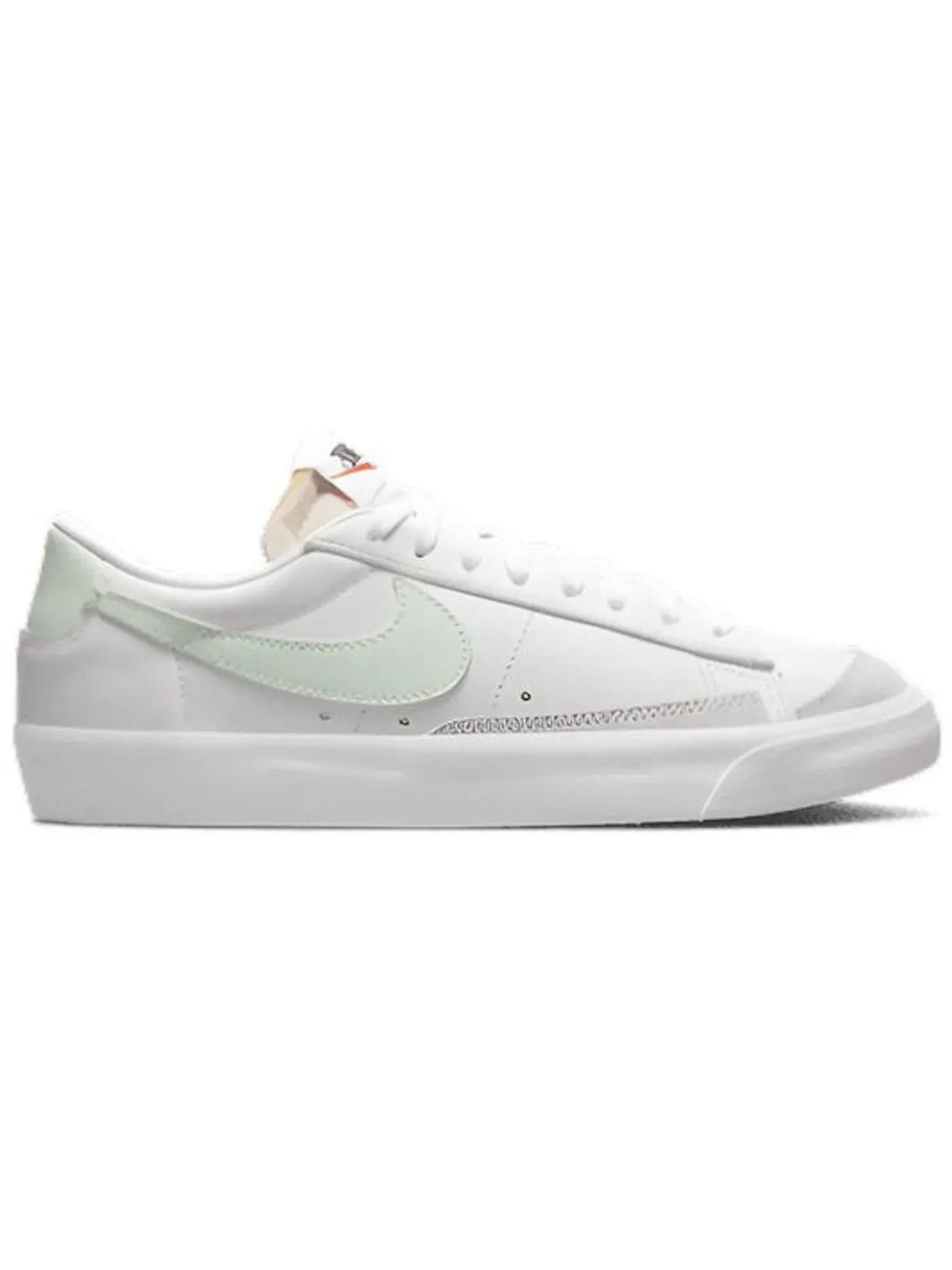 Женские кроссовки повседневные Nike Blazer Low 77 Nike — изображение 1 из 1, белый/зеленый