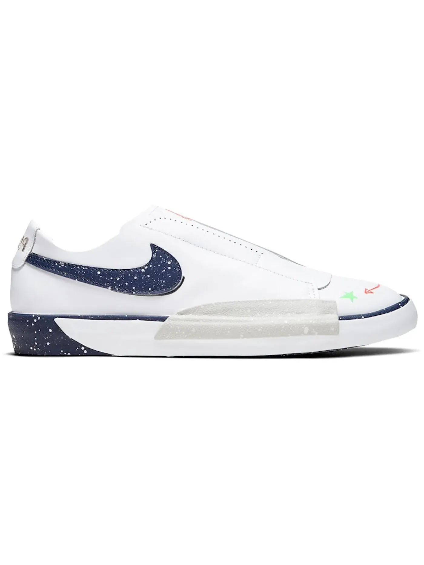 Мужские кроссовки повседневные Nike Blazer Low Slip — изображение 1 из 1, белый/темно-синий