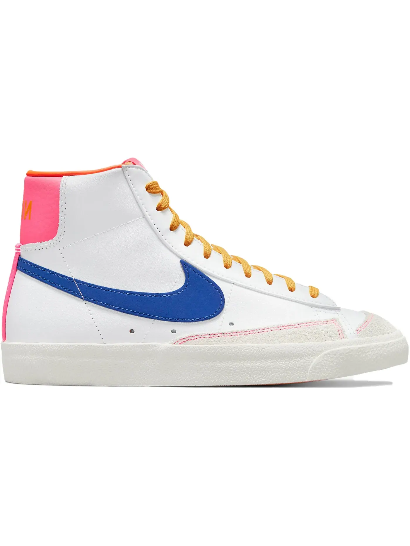 Женские кроссовки с высоким верхом Nike Blazer Mid 77 — изображение 1 из 1, белый/розовый//синий