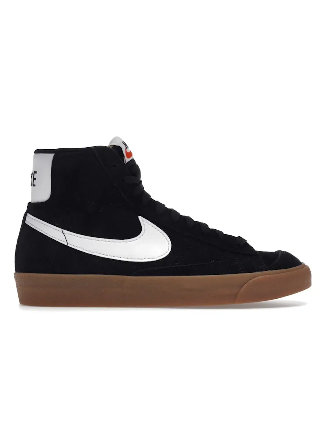 Женские кроссовки из замши с контрастным Swoosh Nike Blazer Mid 77 — изображение 1 из 4, черный/белый-коричневый