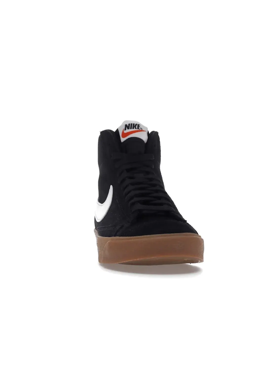 Женские кроссовки из замши с контрастным Swoosh Nike Blazer Mid 77 — изображение 2 из 4, черный/белый-коричневый