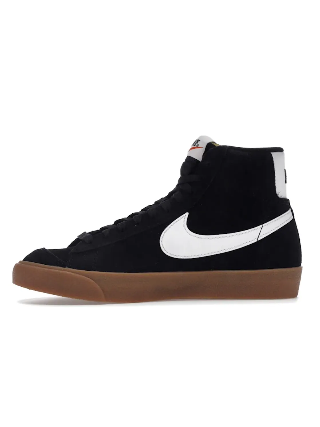 Женские кроссовки из замши с контрастным Swoosh Nike Blazer Mid 77 — изображение 3 из 4, черный/белый-коричневый