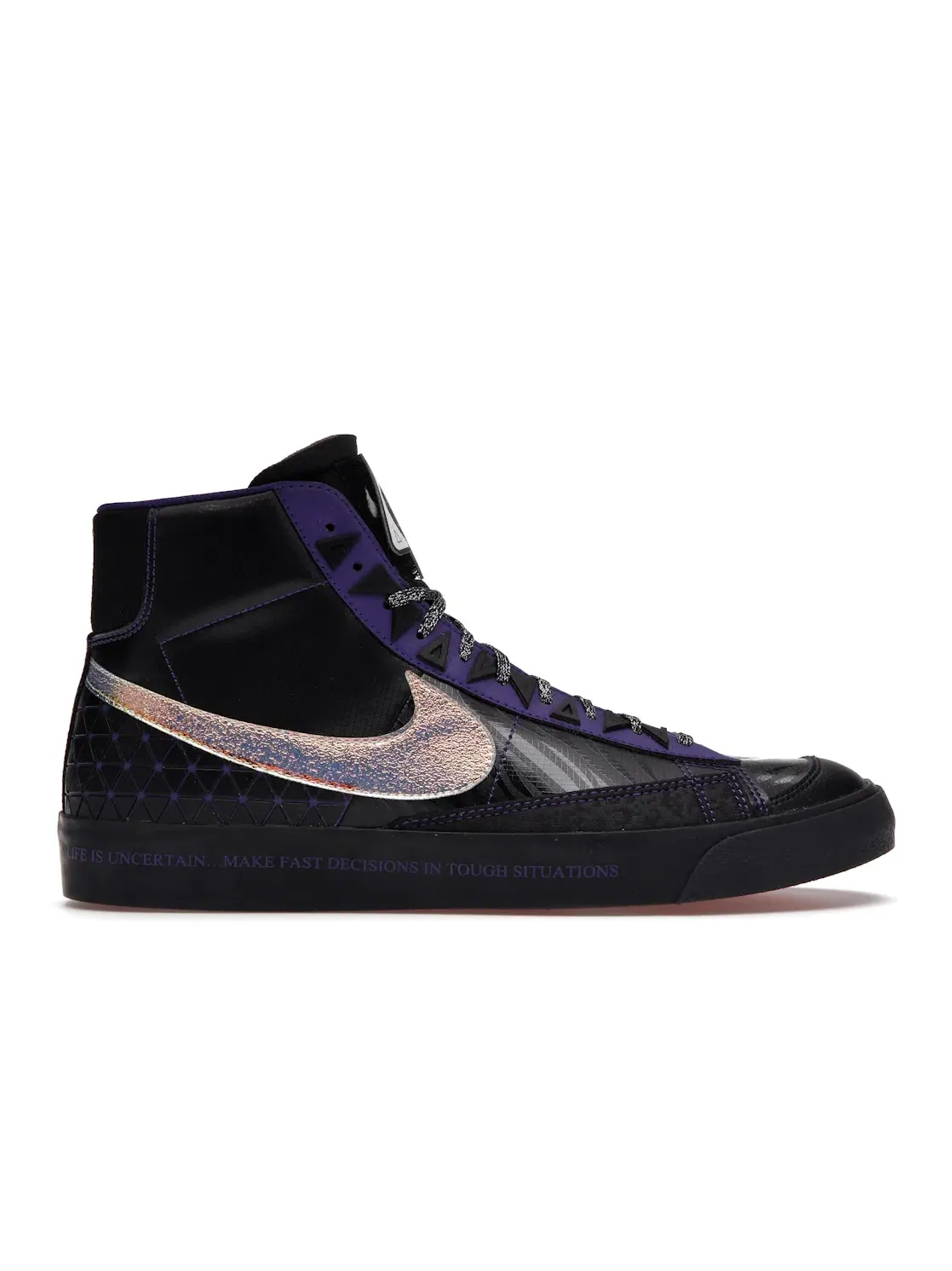 Мужские кроссовки с принтом Nike Blazer Mid 77 — изображение 1 из 4, черный/фиолетовый