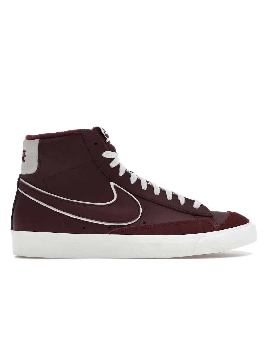 Мужские кроссовки с высоким берцем Nike Blazer Mid 77 Premium, Night Maroon/Night Maroon/Sail — изображение 1 из 4