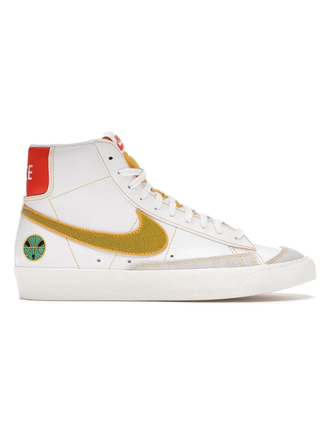 Мужские кроссовки Lifestyle Nike Blazer Mid 77 — изображение 1 из 4, белый/оранжевый/желтый