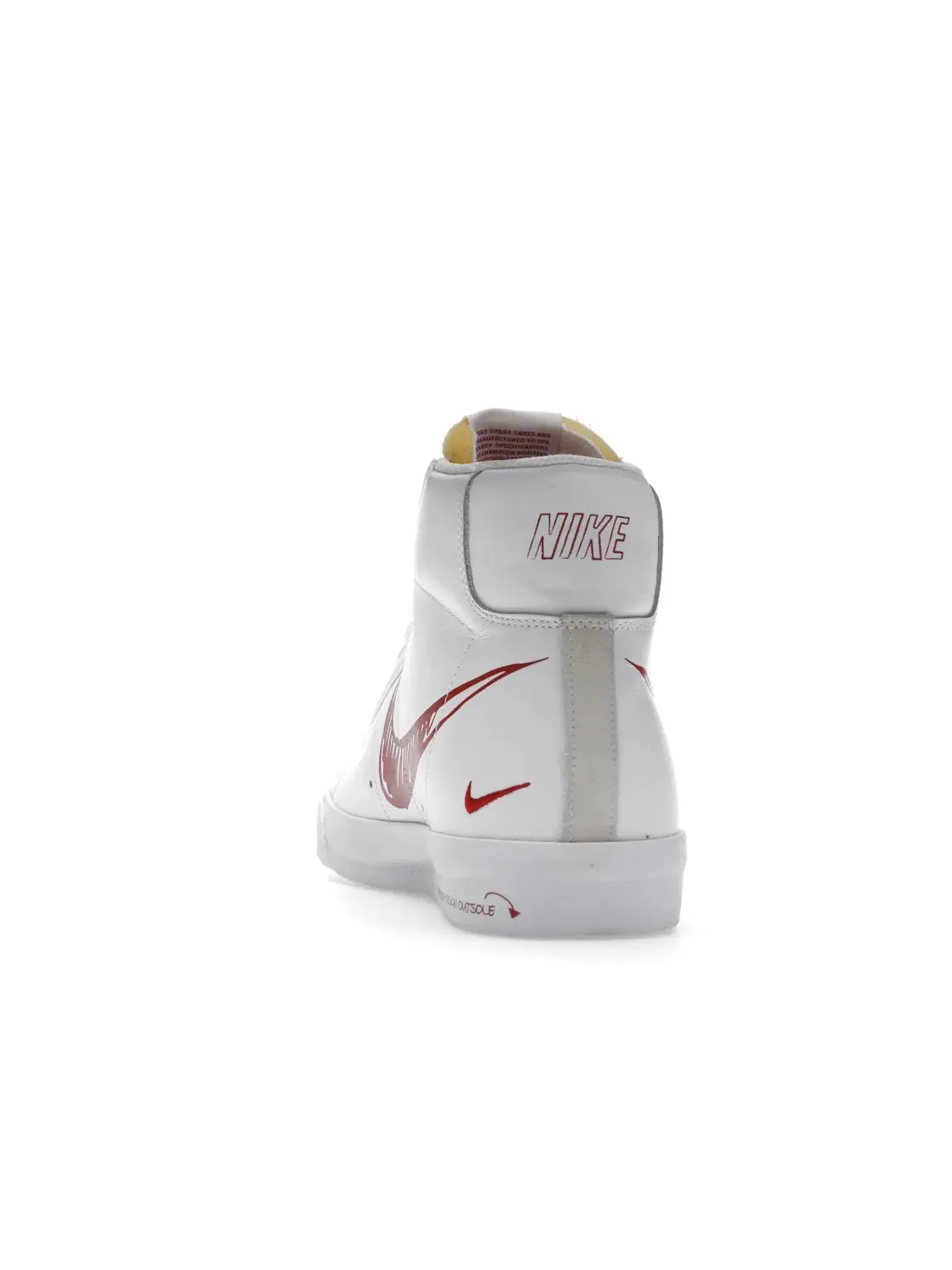 Мужские кроссовки высокие с принтом Nike Blazer Mid 77 — изображение 4 из 4, белый/красный