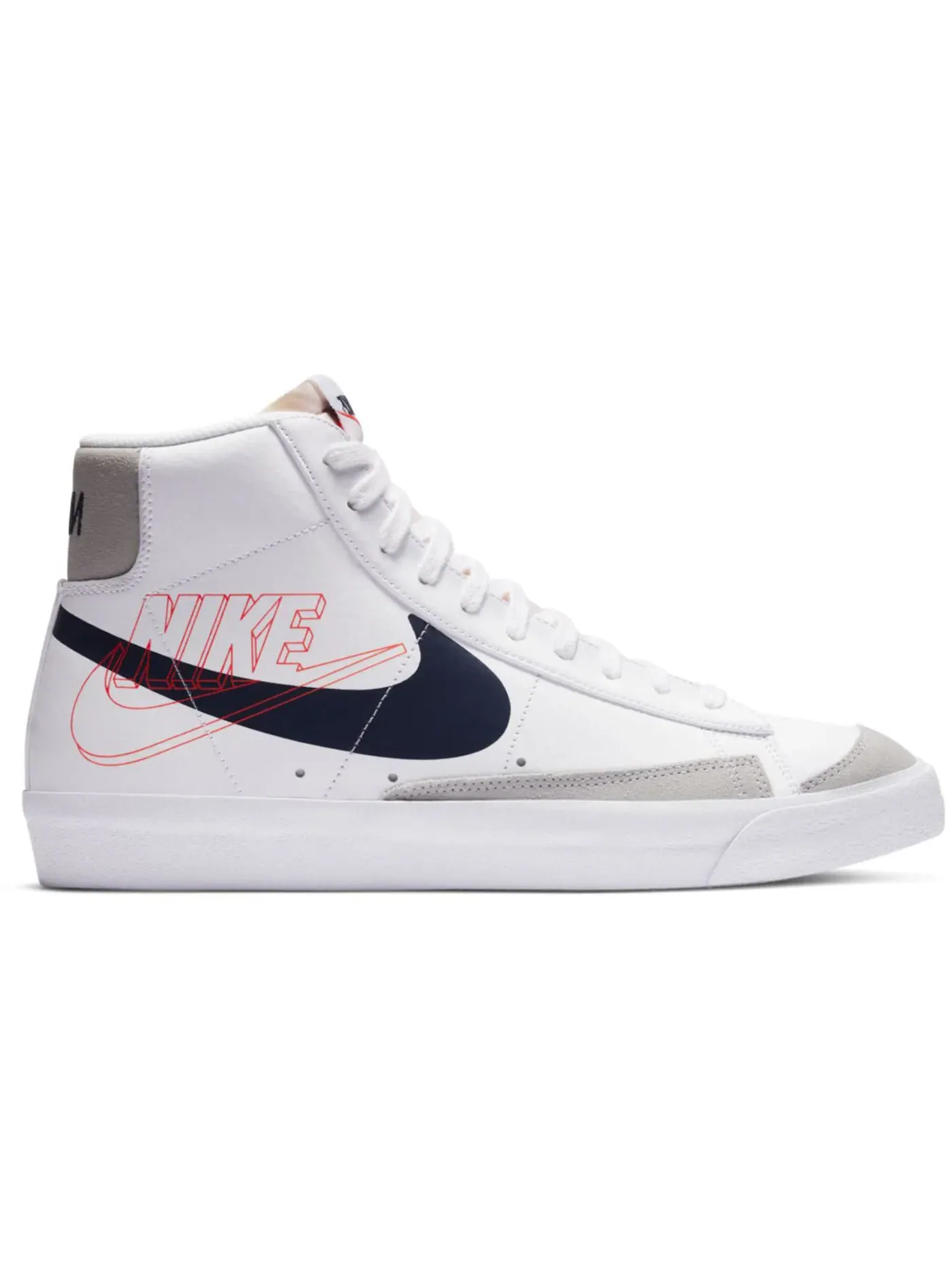 Мужские кроссовки с логотипом Nike Blazer Mid 77 Vintage — изображение 1 из 1, белый/темно-синий