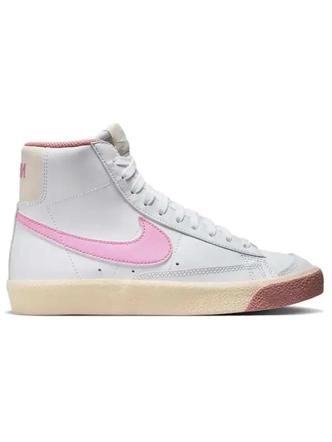 Детские кроссовки Lifestyle с модельным номером Nike Blazer Mid 77 Nike — изображение 1 из 1, белый/розовый