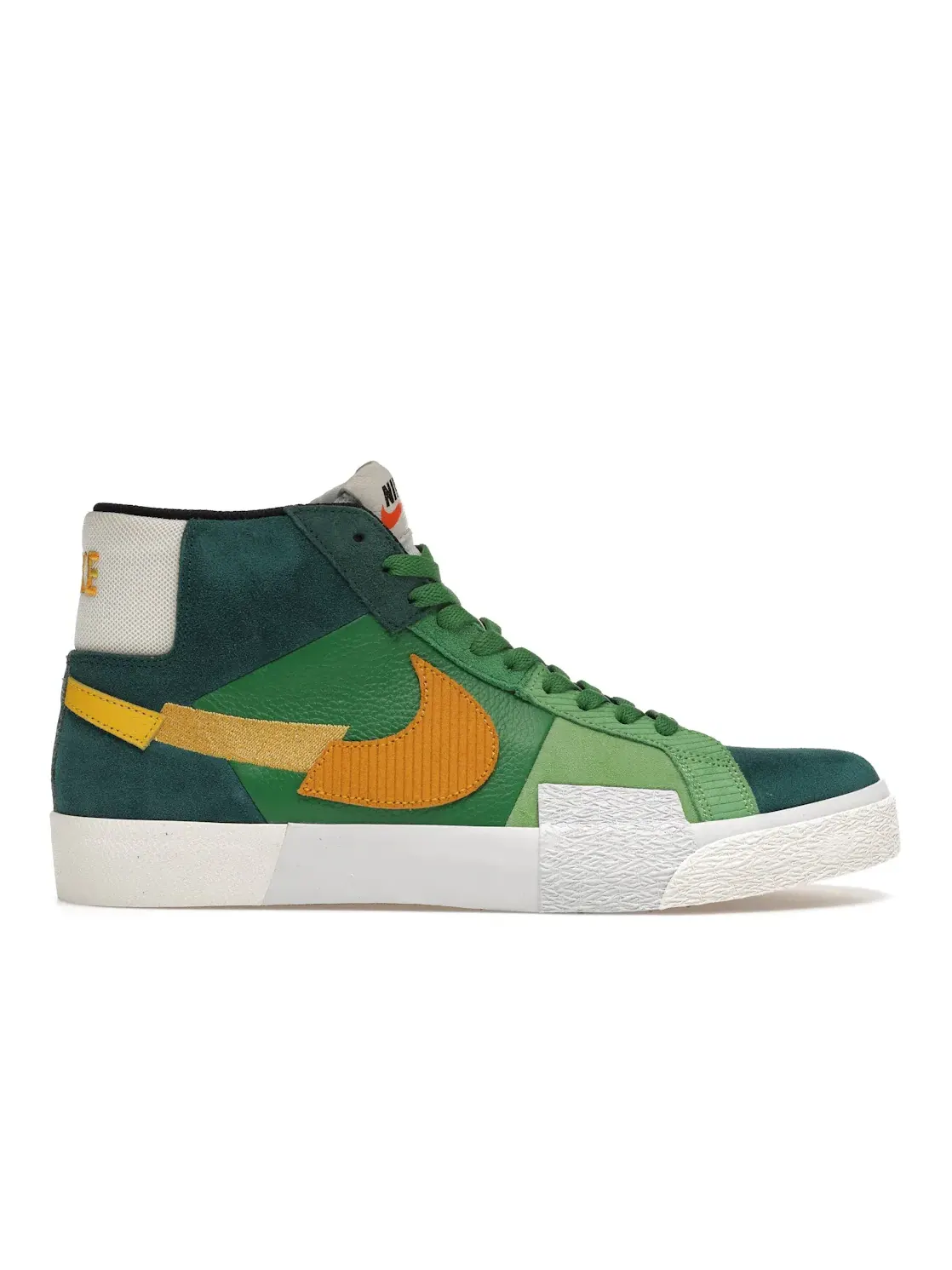 Мужские кроссовки с принтом Nike Blazer Mid Mosaic — изображение 1 из 4, зеленый/золотистый