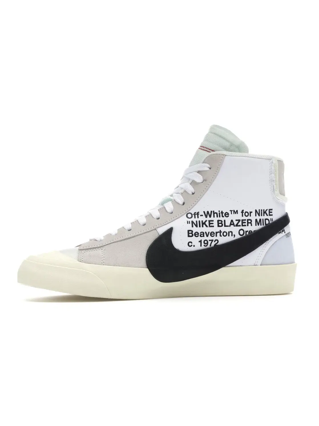 Мужские кроссовки из кожи и сетки Nike Blazer Mid — изображение 3 из 4, белый/черный