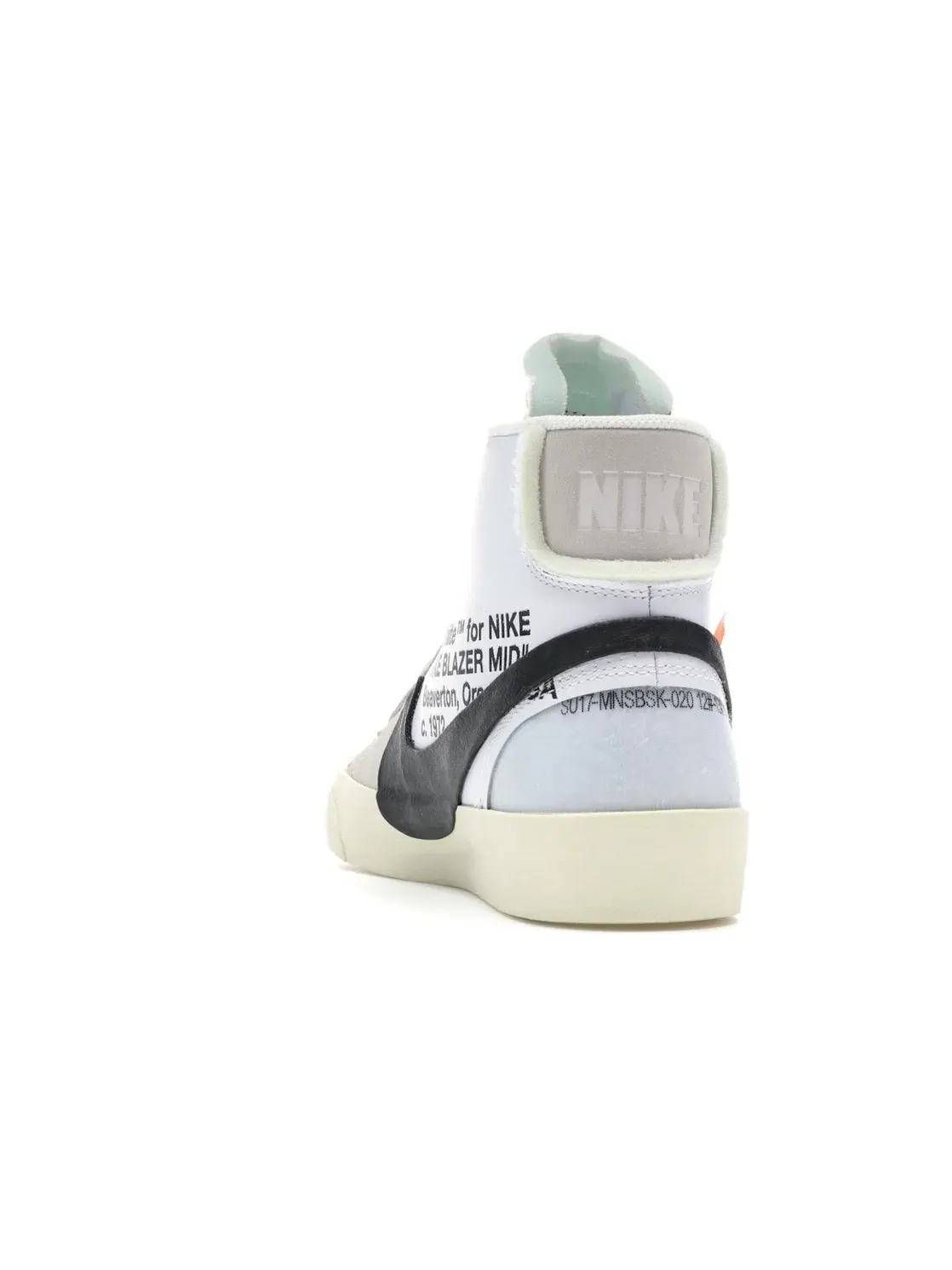 Мужские кроссовки из кожи и сетки Nike Blazer Mid — изображение 4 из 4, белый/черный