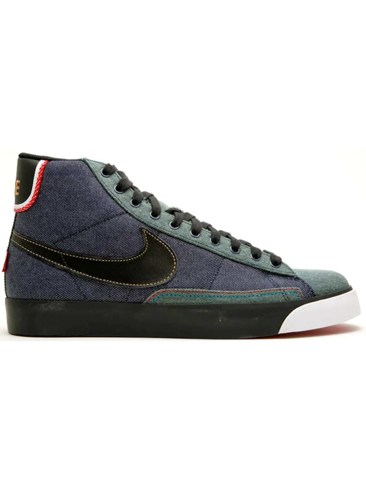 Мужские кроссовки с джинсовой отделкой Nike Blazer Mid — изображение 1 из 1, черный-синий-красный