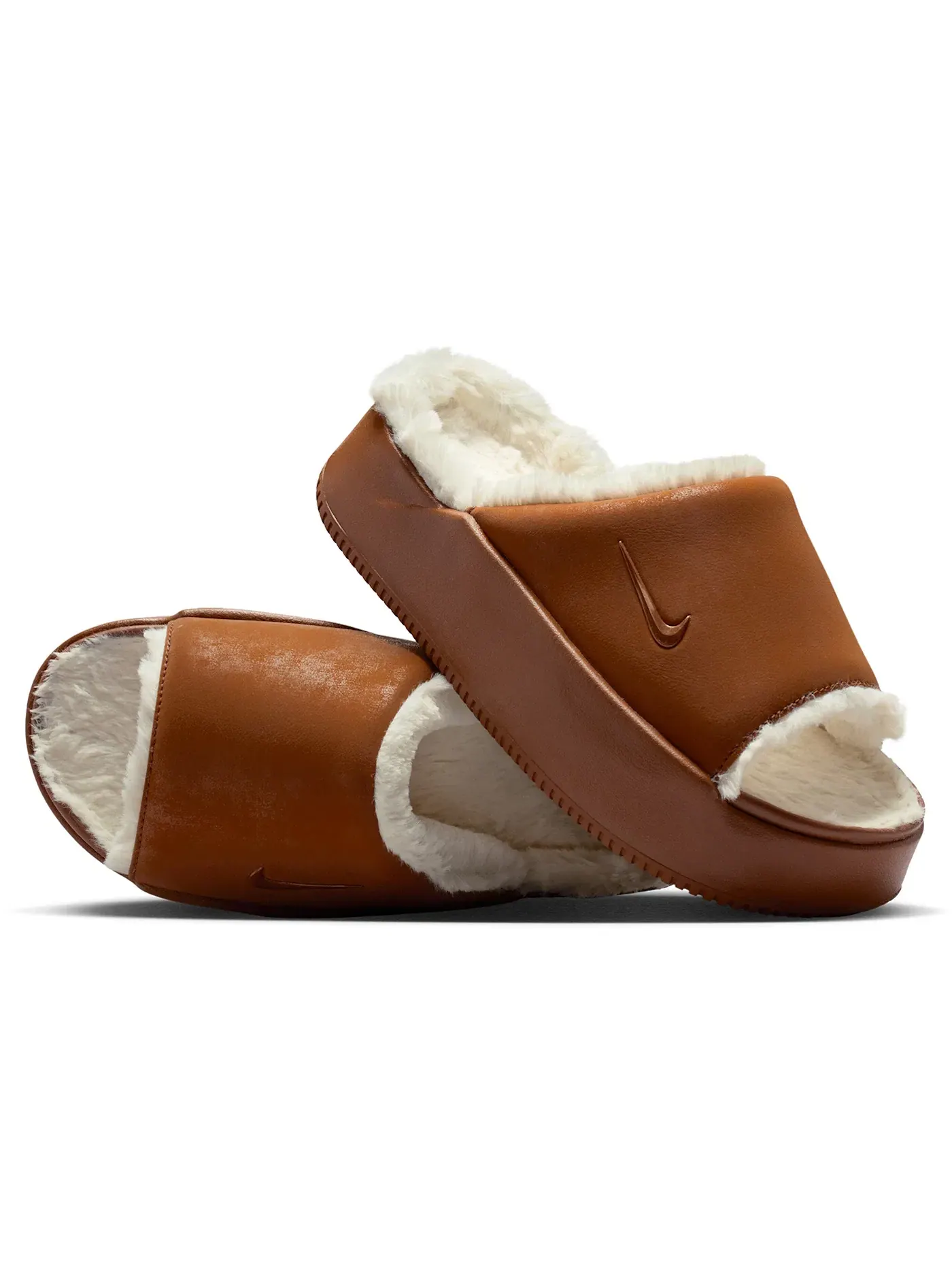 Женские шлепанцы на платформе с мехом Nike Calm Elevation Fur Slide — изображение 1 из 1