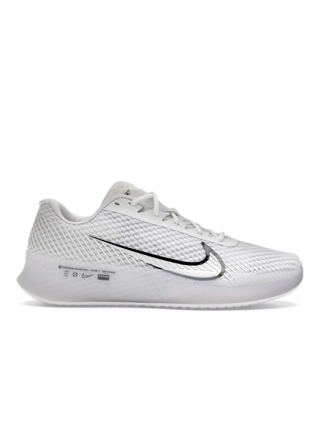 Мужские кроссовки для тенниса Nike Court Air Zoom Vapor 11 HC Nike — изображение 1 из 4, белый белый черный