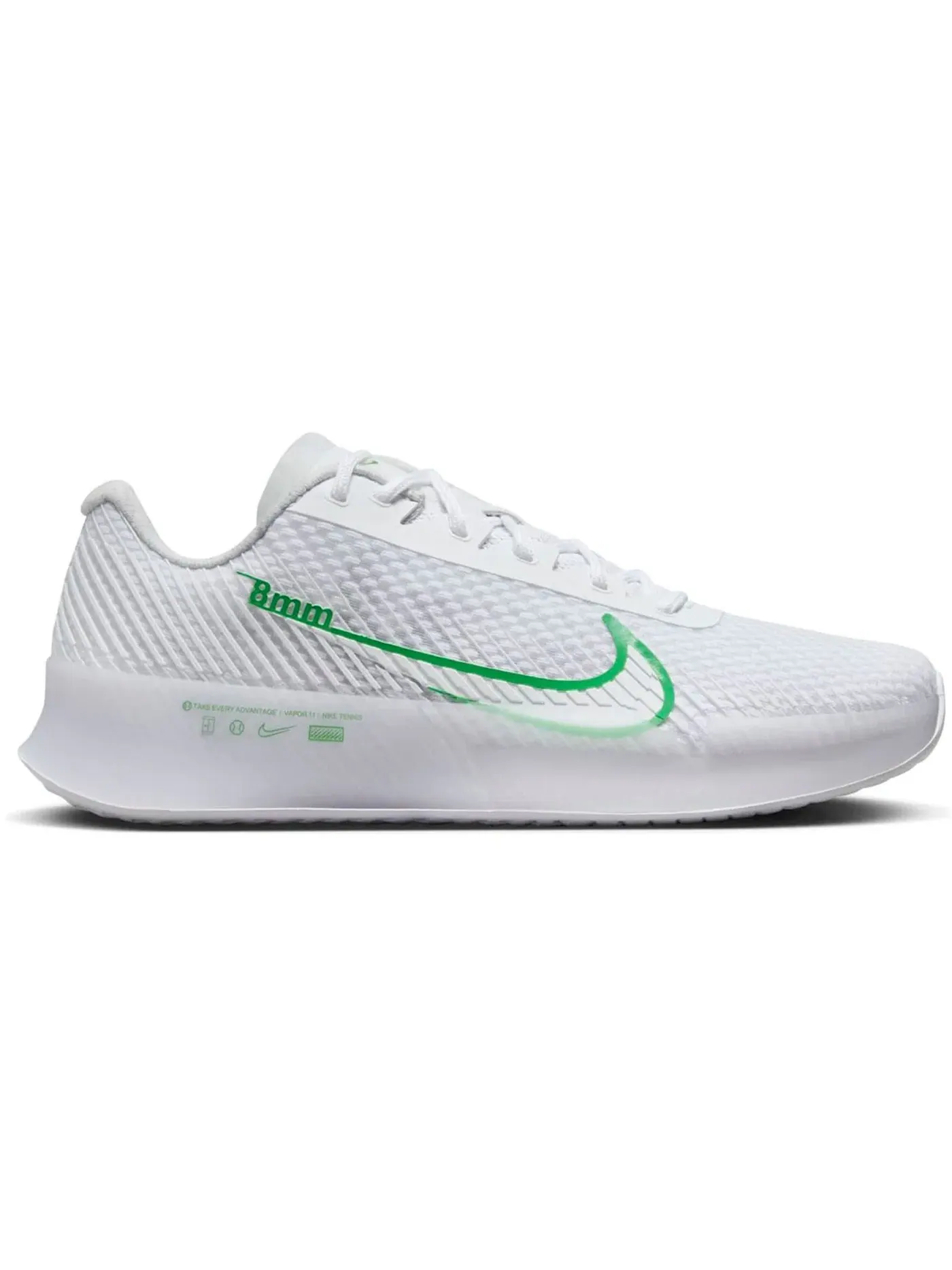 Мужские кроссовки с перфорацией Nike Court Air Zoom Vapor 11 HC — изображение 1 из 1, белый/зеленый