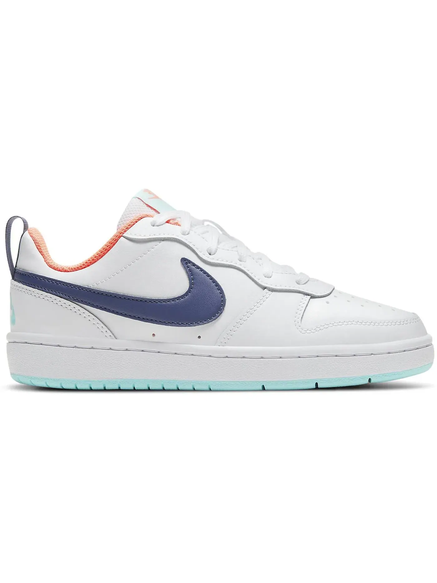 Детские кроссовки с низким верхом Nike Court Borough Low 2 — изображение 1 из 1, белый/темно-синий